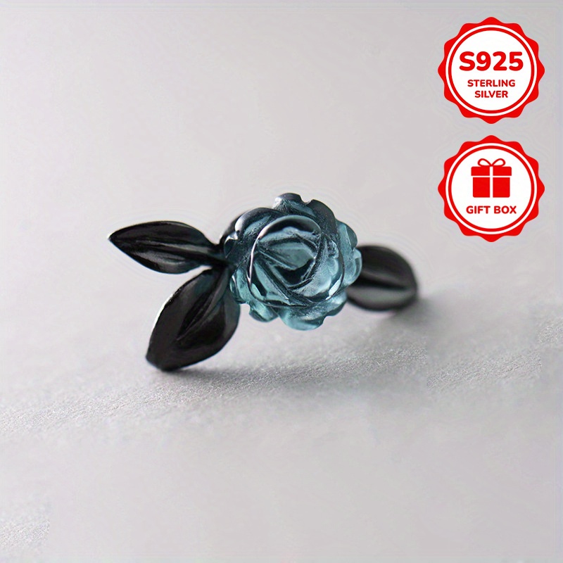 Women's S925 Silver Thorns Rose Stud Earrings — Funky Design